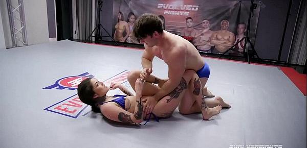  Vanessa Vega naked wrestling fight and hard fuck vs stud Rick Fantana